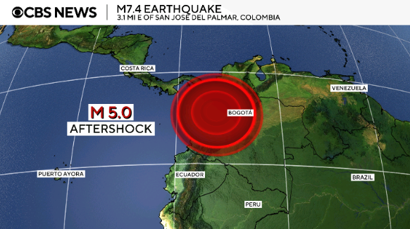 Major 7.4 Magnitude Earthquake Strikes Western Colombia, Leaving Dozens Dead