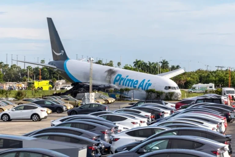 NTSB Investigates After Amazon Cargo Plane Overruns Miami Runway, Striking Vehicles