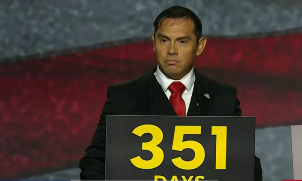 Active-Duty Navy Sailor Appears on Stage at Republican Midterm Convention